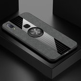 Voor Vivo X21 XINLI stikseltextuur schokbestendig TPU beschermhoes met ringhouder (grijs)