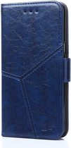 Voor Nokia 7.2 / 6.2 Geometrische stiksels Horizontale flip TPU + PU lederen tas met houder & kaartsleuven en portemonnee (blauw)