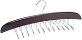 Massief hout multifunctionele opslag artefact stropdas sjaal riem sjaals hanger (zwart)