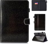 Voor iPad Mini 1/2/3/4/5 Vernis Glitter Poeder Horizontale Flip Leren Case met Houder & Kaartsleuf (Zwart)