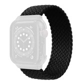 Geweven vervangende polsband horlogebanden met frame voor Apple Watch Series 6 & SE & 5 & 4 44 mm / 3 & 2 & 1 42 mm, lengte: 155 mm (zwart)