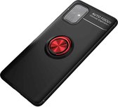 Voor Galaxy A71 5G metalen ringhouder 360 graden roterende TPU-hoes (zwart + rood)