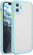 Rechte zijkant Skin Feel Frosted PC + TPU-hoes met verwijderbare kleurenknop voor iPhone 12 mini (mintgroen)