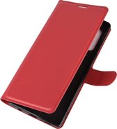 LG Velvet Hoesje - Mobigear - Classic Serie - Kunstlederen Bookcase - Rood - Hoesje Geschikt Voor LG Velvet