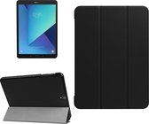 Voor Galaxy Tab S3 9.7 inch T820 / T825 Custer Texture Horizontale Flip Leather Case met 3-voudige houder (zwart)