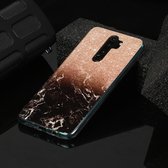 Voor Xiaomi Redmi Note 8 Pro marmeren patroon Soft TPU beschermhoes (rose goud zwart)