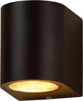 Wandlamp - Buiten - Ovaal - 1xGU10 - 5W - Dimbaar - Zwart - 2700K