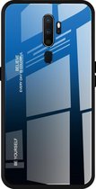 Voor OPPO A9 (2020) Gradient Color Glass Case (blauw)