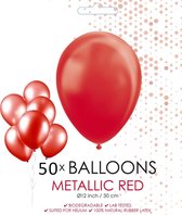 Rode ballonnen metallic | 50 stuks