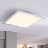 Lindby - LED plafondlamp - 1licht - plexiglas, aluminium - H: 5.2 cm - wit, zilver - Inclusief lichtbron