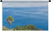 Wandkleed Sardinië - Een luchtfoto van de Middellandse Zee vanuit Castelsardo Sardinië Wandkleed katoen 180x120 cm - Wandtapijt met foto XXL / Groot formaat!