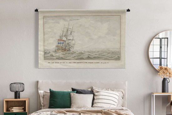 Tapisserie Peintures COV - Le navire Woestduin se coince sur le Noorderrassen - Peinture de Cornelis de Jonker Tapisserie coton 180x120 cm - Tapisserie avec photo XXL / Groot format!