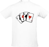 Merkloos Kaarten - Schoppen - Harten - Klaver - Ruiten - Poker - Spel Unisex T-shirt M