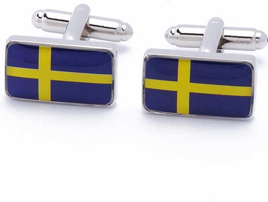 Manchetknopen - Zweedse Vlag Zweden Zweeds