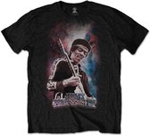 Jimi Hendrix Heren Tshirt -XL- Galaxy Zwart