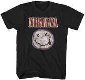 Nirvana Heren Tshirt -S- Distressed Logo Zwart