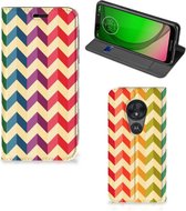 Motorola Moto G7 Play Hoesje met Magneet Zigzag Color