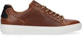 Manfield - Heren - Bruine leren sneakers - Maat 42