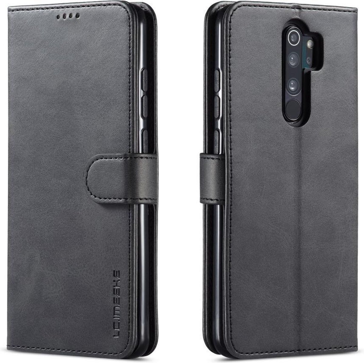 LC.IMEEKE Luxe Book Case - Geschikt voor Xiaomi Redmi Note 8 Pro Hoesje - Zwart