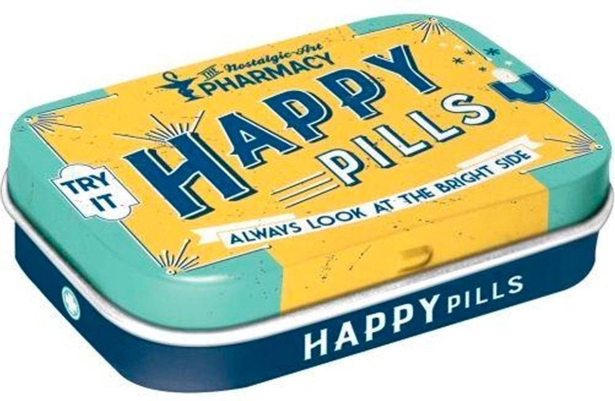 Mint box Happy pills - Nostalgic Art - Pepermuntjes - Mints