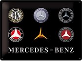 Wandbord - Mercedes Benz Logo Evolutie -30x40 cm