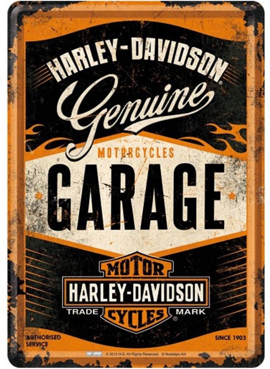 Harley-Davidson - Genuine Garage Metalen  Postcard 10x14 cm
