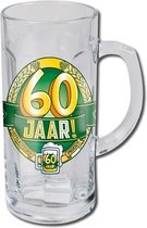 Verjaardag - Bierpul - 60 Jaar - Gevuld met gemengd Snoep - In cadeauverpakking met gekleurd lint
