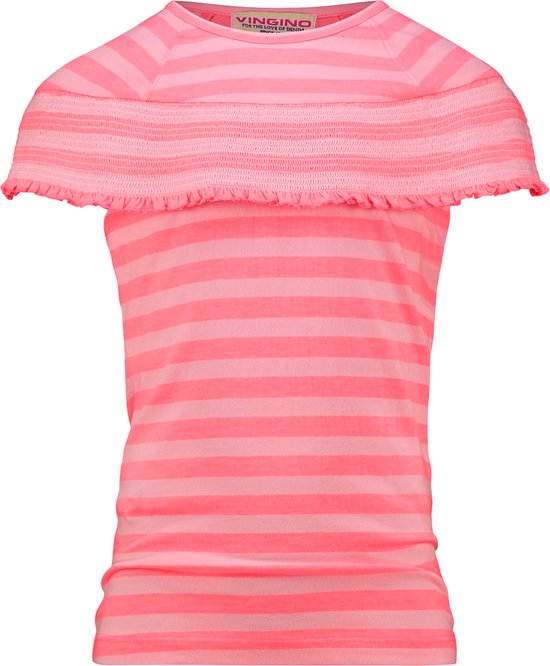 Vingino Meisjes T-shirt - Neon Peach - Maat 152
