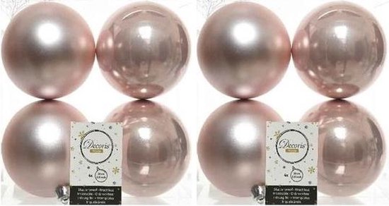 Bederven Luiheid Onderverdelen 8x Lichtroze kunststof kerstballen 10 cm - Mat/glans - Onbreekbare plastic  kerstballen... | bol.com