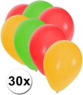 Ballonnen rood/geel/groen 30 stuks