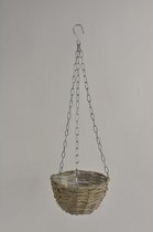 Rieten Manden Verschillende Vormen - Hanging Basket Riet Grey Wash D20 H12,5cm