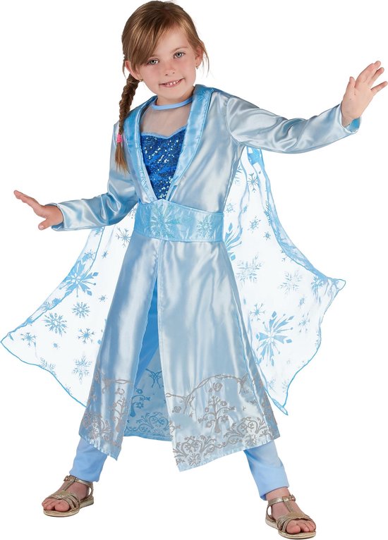 LUCIDA-CAMBODIA - Blauwe ijsprinses kostuum voor meisjes - S 104/116 (5-6 jaar)