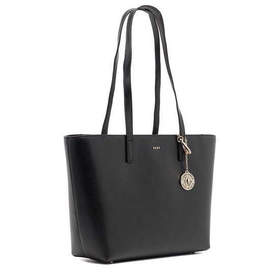 DKNY Cuir Sac shopper Sac à épaule Bryant Tote Black / Gold Noir
