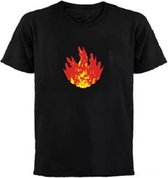 LED T-shirt Equalizer - Vuur - XXXL