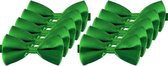 10x Groene verkleed vlinderstrikjes 12 cm voor dames/heren - Groen thema verkleedaccessoires/feestartikelen - Vlinderstrikken/vlinderdassen met elastieken sluiting