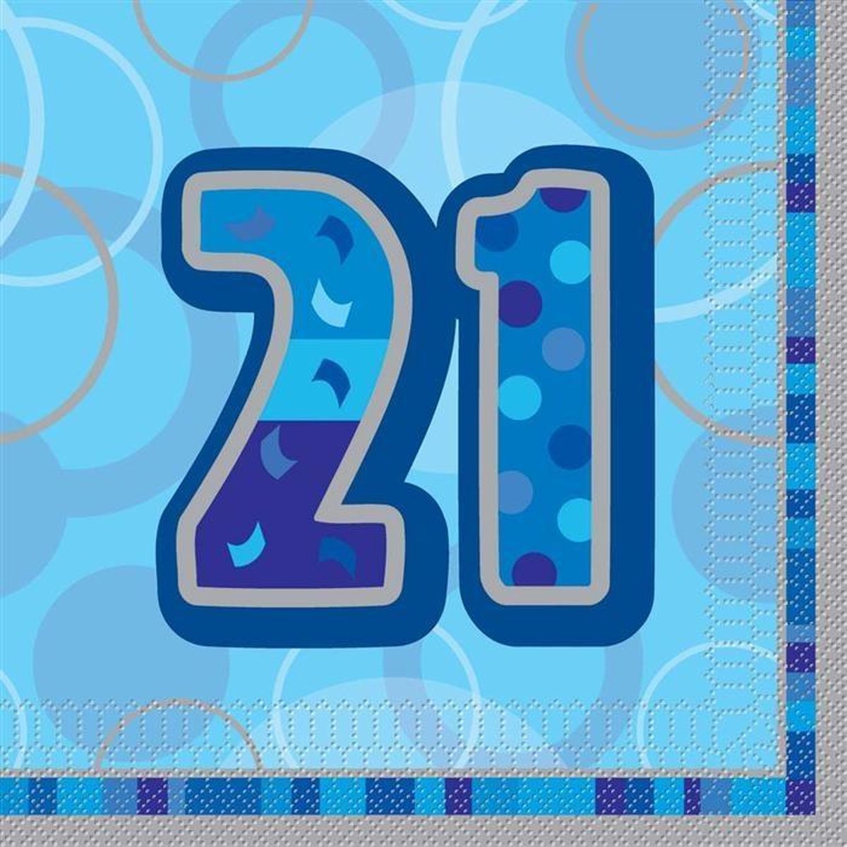 Haza Original Servetten 21 Jaar 33 X 33 Cm 16 Stuks Blauw