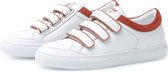 KUNOKA Victoire white/brick collar - Sneakers Dames - maat 38 - Wit Bruin