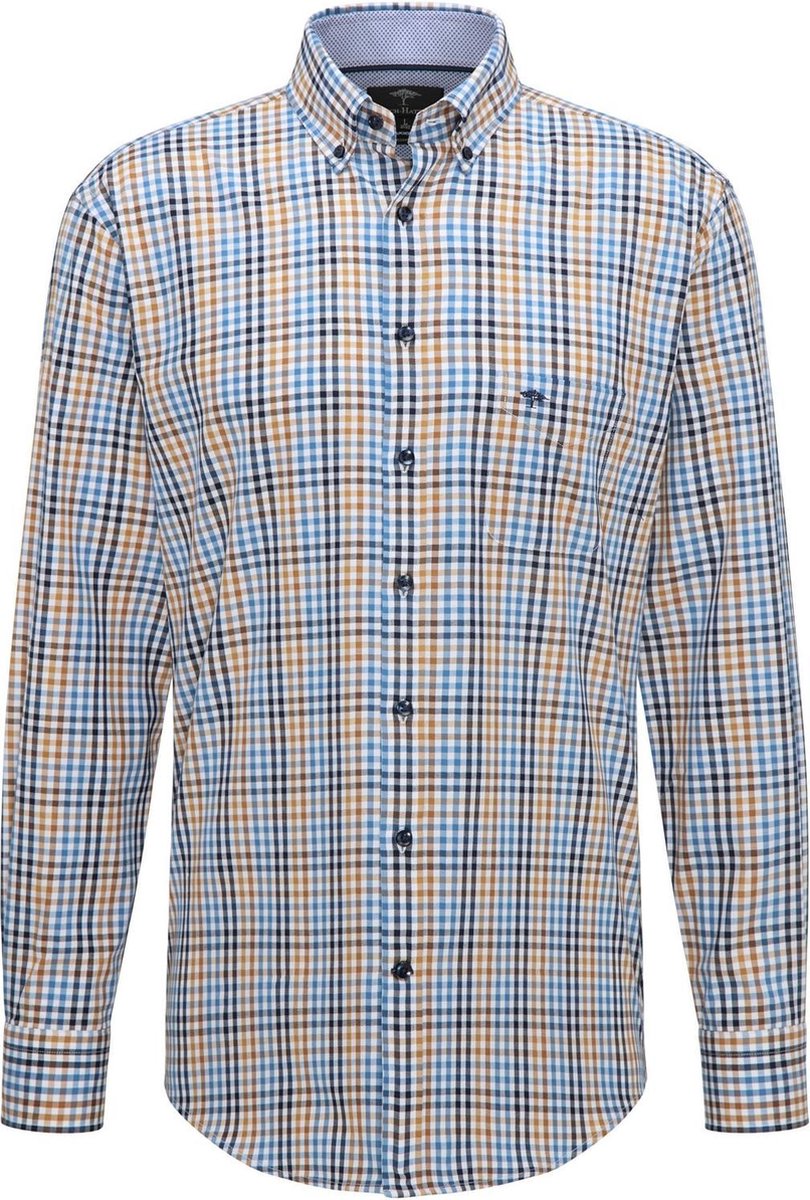 Geruite blouse dames casual geruit hemd linnen blouse button-down shirt met lange mouwen hemdjack geruit retro print tuniek tops grote maten lichte bovenstukken, oranje, XL