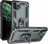 Ntech Apple iPhone 11 Pro Max Armor Hoesje Ringhouder TPU - Donker Groen