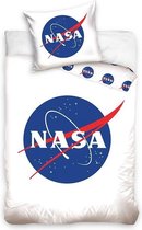 NASA Logo Dekbedovertrek - Eenpersoons - 140x200 cm - Wit
