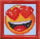 Diamond Painting Volwassenen - Ronde Steentjes - Volledig Pakket - Hobby - Diamond Dotz® - DD1.006F - Emoji verliefd met lijst