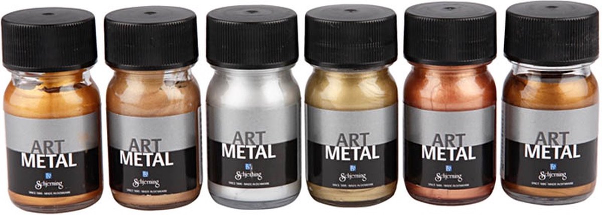 Art Metal Verf, Metallic Kleuren, 30 ml, 6 Fles