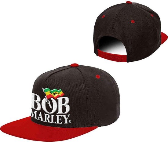 Bob Marley - Logo Snapback Pet - Zwart/Rood