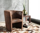 Design fauteuil Goya bruin Gestoffeerde antiek optiek lounge fauteuil