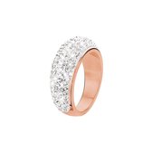 Lucardi Dames Ring roseplated met kristal - Ring - Cadeau - Staal - Rosékleurig