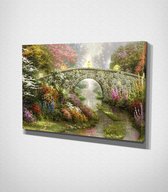 Stone Bridge - 100 x 70 cm - Schilderij - Canvas - Slaapkamer - Wanddecoratie  - Slaapkamer - Foto op canvas