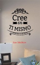 3D Sticker Decoratie Cree en ti mismo spaans vinyl kunst aan de muur sticker sticker belettering citaat inspirerend opbeurend huis huis decor decoratie