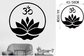 3D Sticker Decoratie 3D OM Teken Mandala Boeddha Lotus Muurstickers Home Decor Computer Bloem Sticker Vinyl zelfklevende stickers Muurdecoratie - zwart / Large