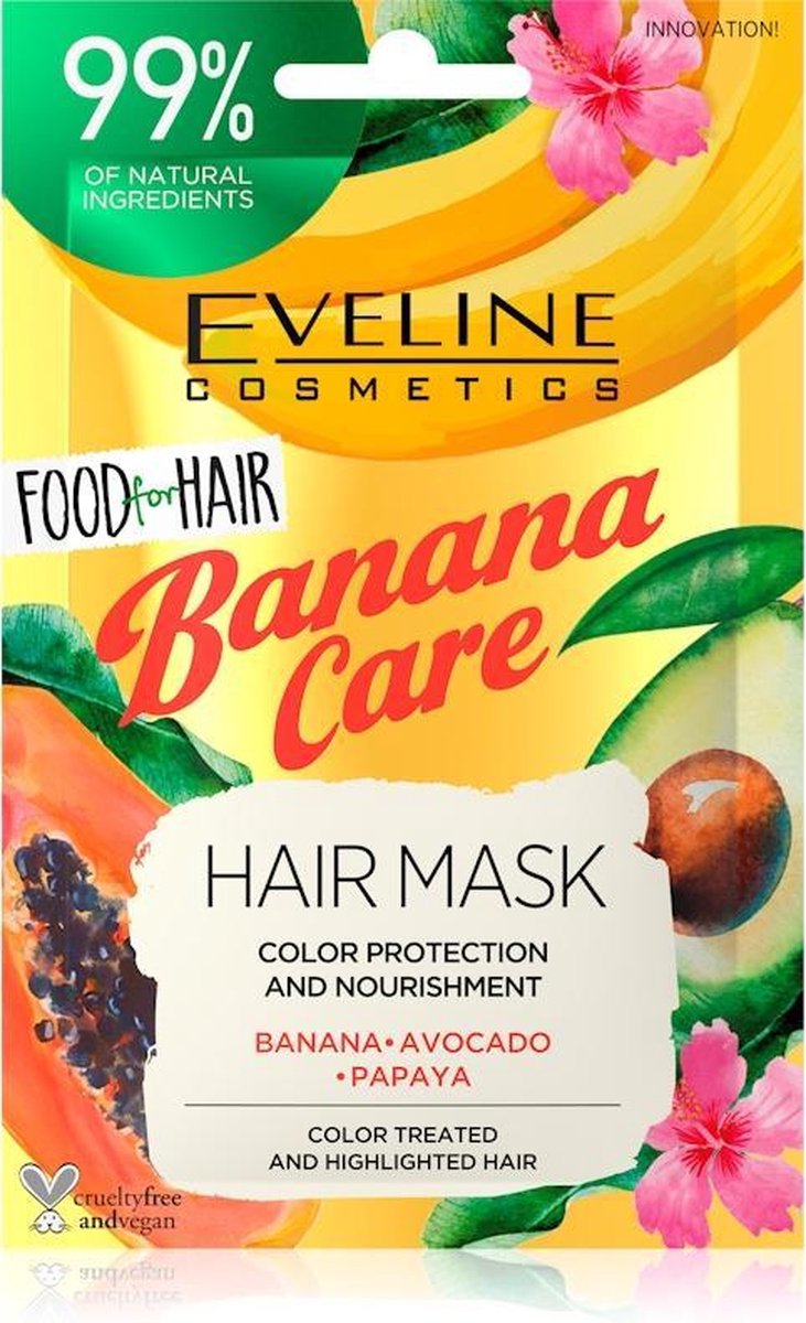 Eveline Cosmetics Food For Hair Banana Care Hair Mask 20ml.