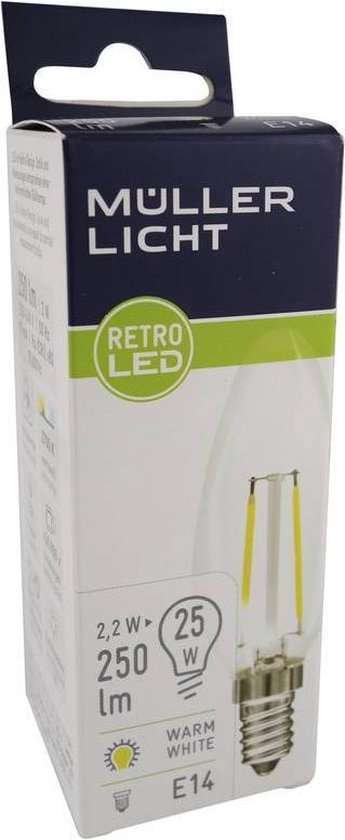 Kip wasmiddel Contractie Müller Licht Retro LED kaarslamp met 2,5 Watt, E14, warm wit | bol.com